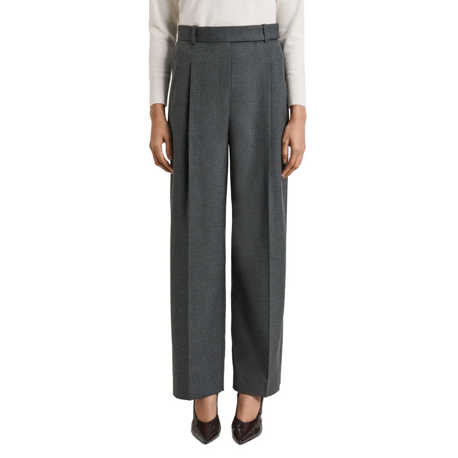 Veronika Maine Melange Suiting Tucked Straight Leg Pant